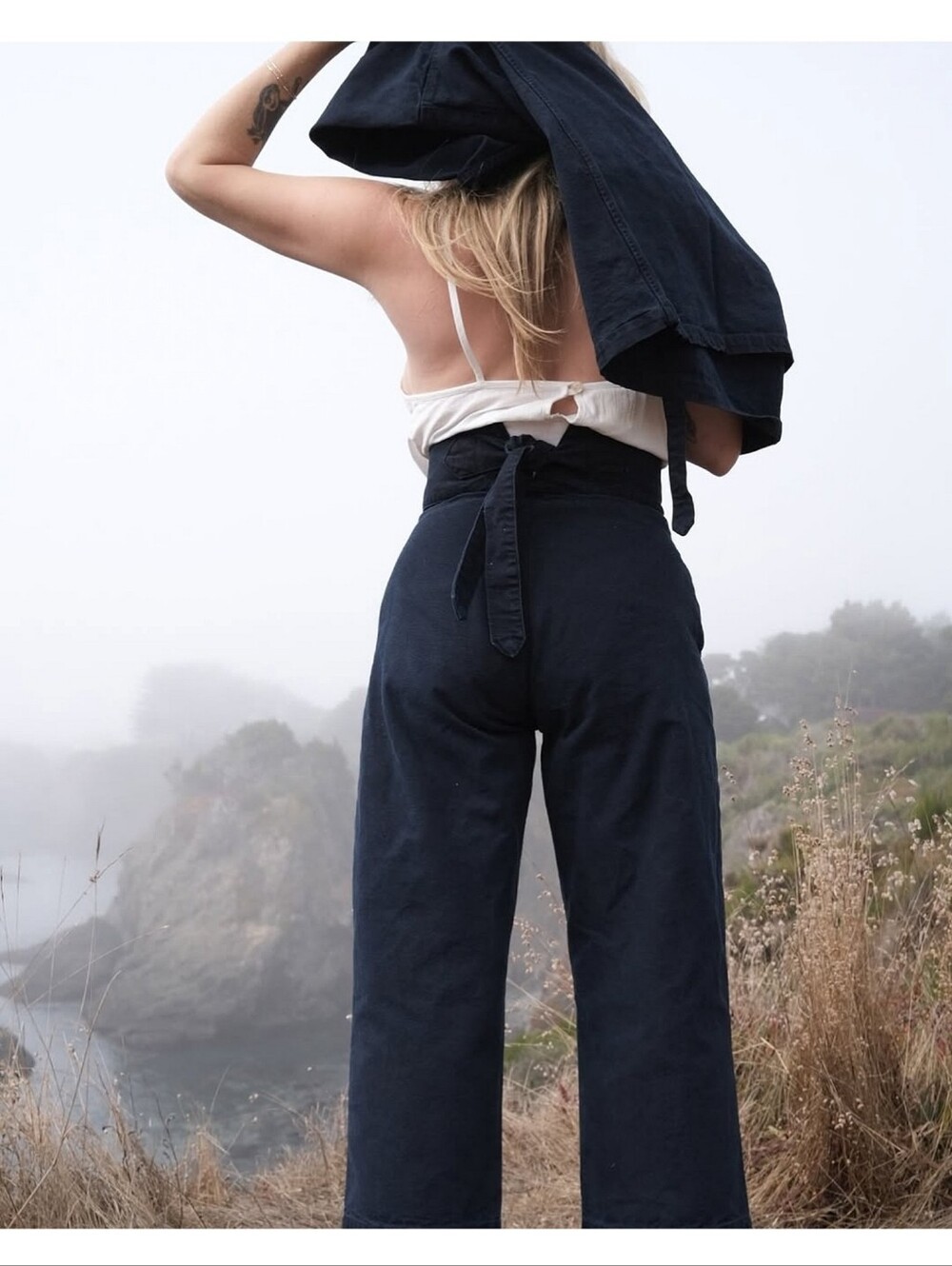 Rudy Jude High Season Wide Leg Raw Hem Pant High Waist Terracotta Resortwear 26 - Picture 6 of 14
